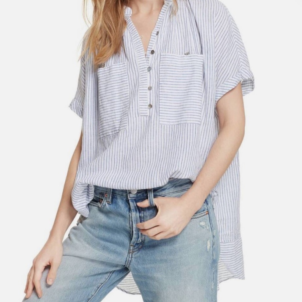 Free People linen blend top size small